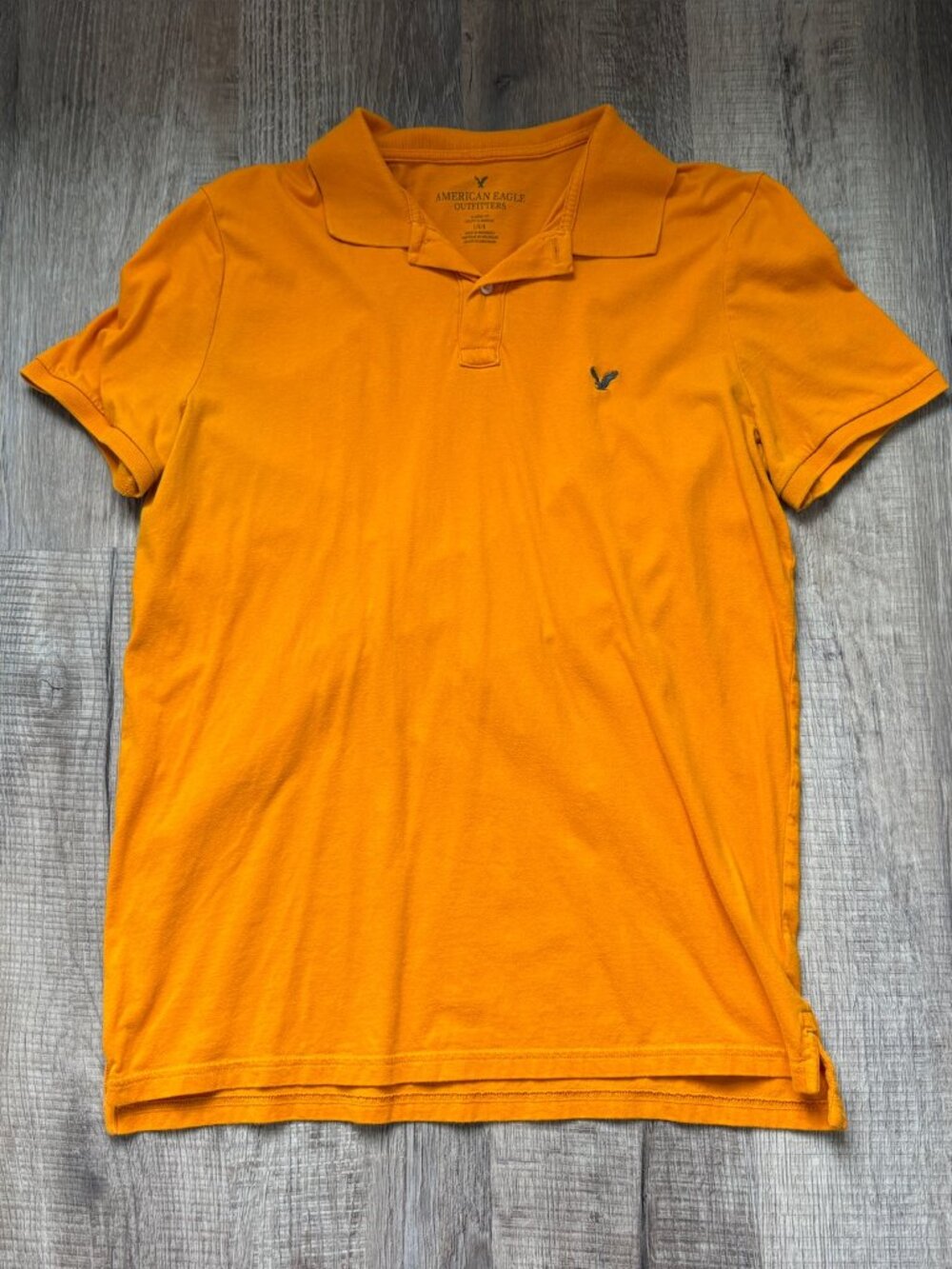 American Eagle Polo Shirt Mens Size L Large Orange Classic Fit